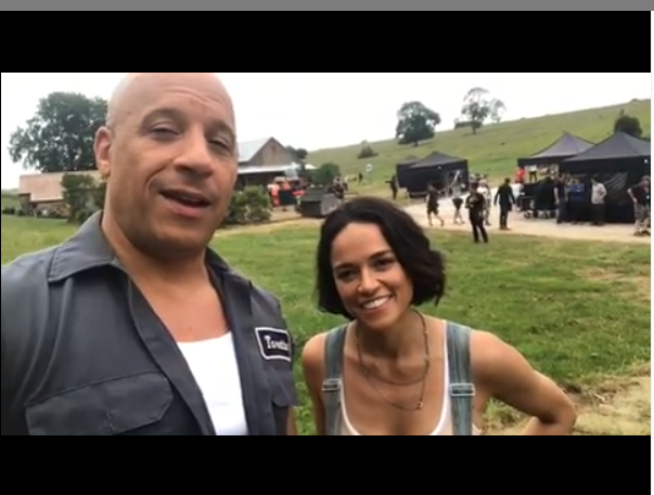 Fotos de Vin Diesel y Michelle Rodriguez Anuncian las Filmaciones de Rápidos y Furiosos 9