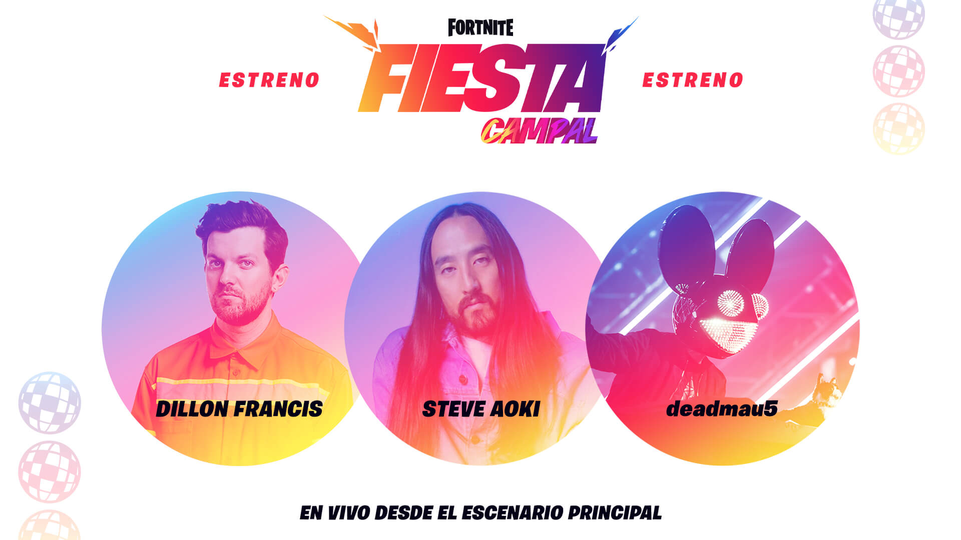 Fotos de Los Conciertos en Vivo de Deadmau5, Steve Aoki y Dillon Francis Llegan a Fortnite