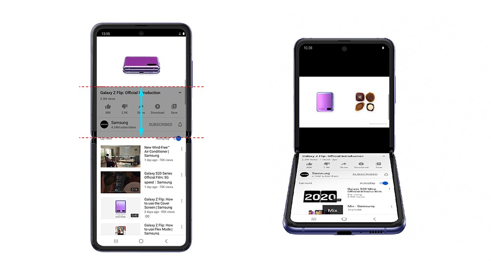 Foto de YouTube presenta nueva optimización para el Galaxy Z Flip