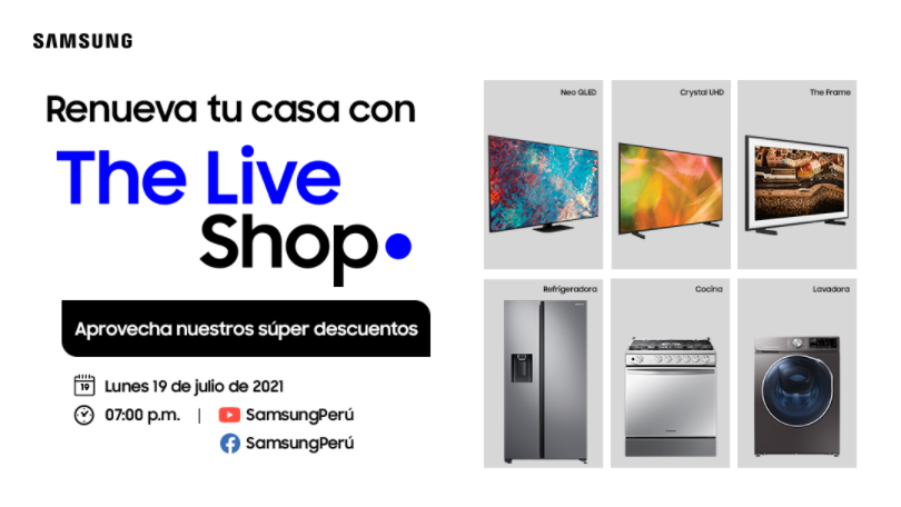 Foto de Samsung: The Live Shop, evento con descuentos en productos de línea blanca y televisores