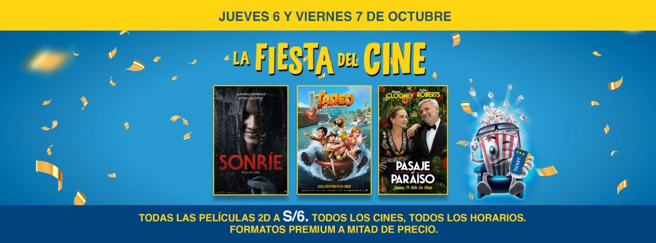 Foto de Vuelve la Fiesta del cine,  jueves 6 y viernes 7, donde las entrada estarán a 6 soles