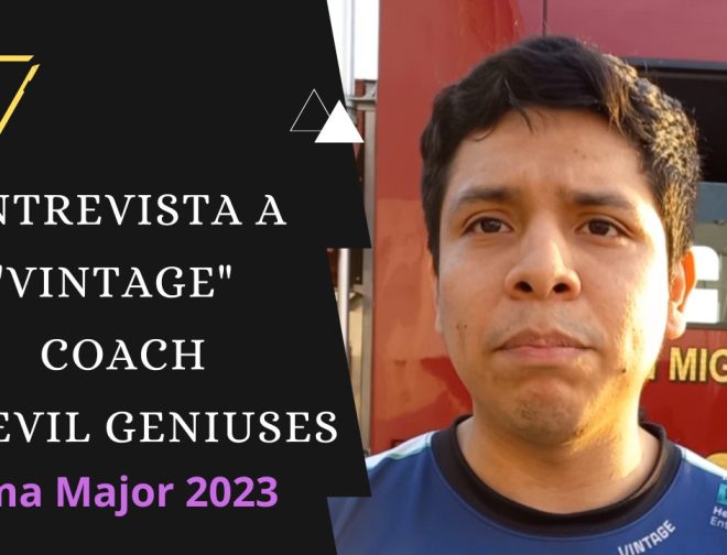 Fotos de Juan David «Vintage» Angulo, el coach de Evil Geniuses comenta sobre la partida contra beastcoast en la Lima Major 2023 de Dota 2