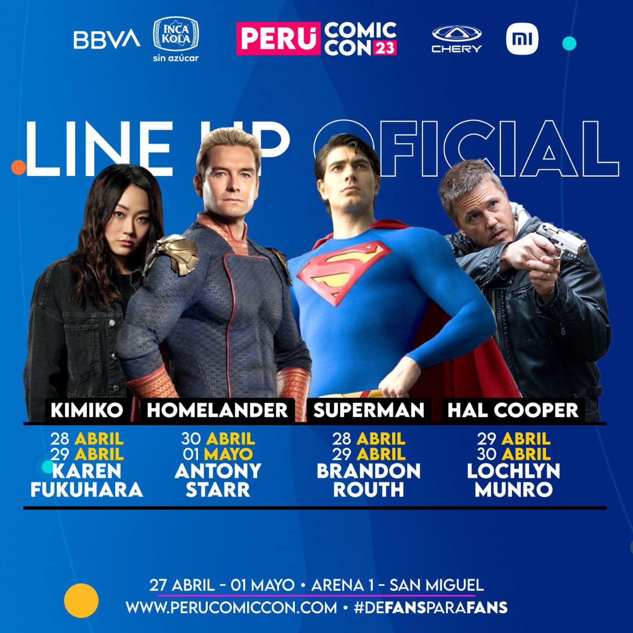 Conoce a los actores internacionales que llegan a la Perú Comic Con