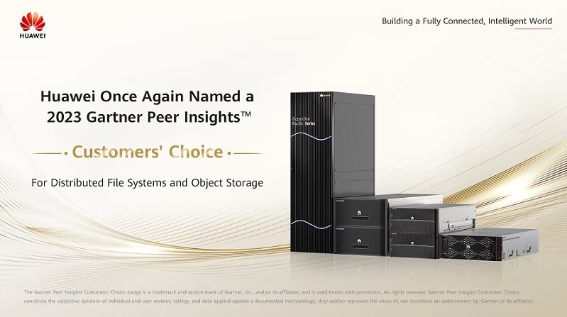 Foto de Huawei ha sido elegida por los clientes para Gartner Peer Insights 2023 Voice of the Customer para sistemas de archivos distribuidos y almacenamiento de objetos