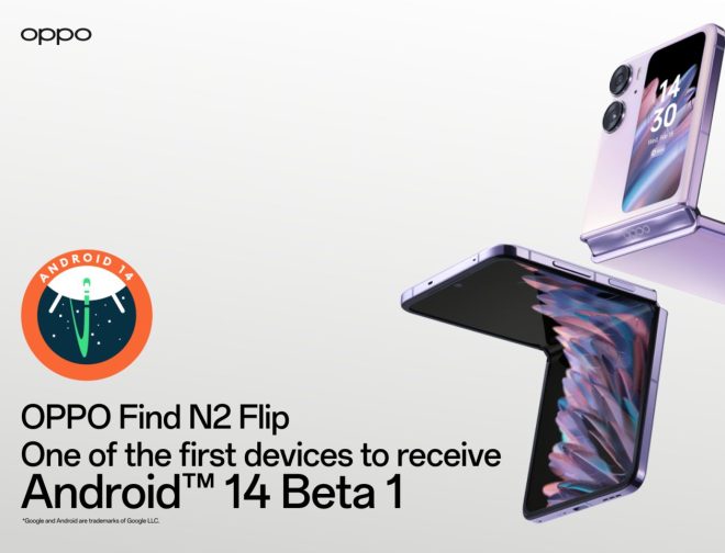 Fotos de OPPO Find N2 Flip será uno de los primeros dispositivos en recibir la Beta 1 de Android 14