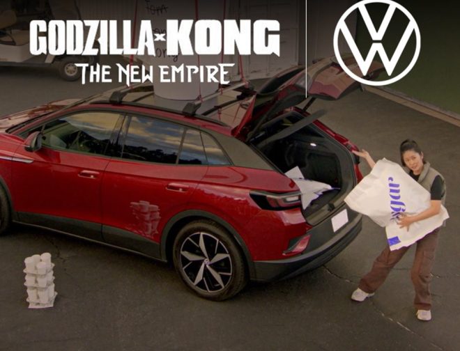 Fotos de El innovador modelo ID.4 eléctrico de Volkswagen fue parte de Godzilla x Kong: The New Empire