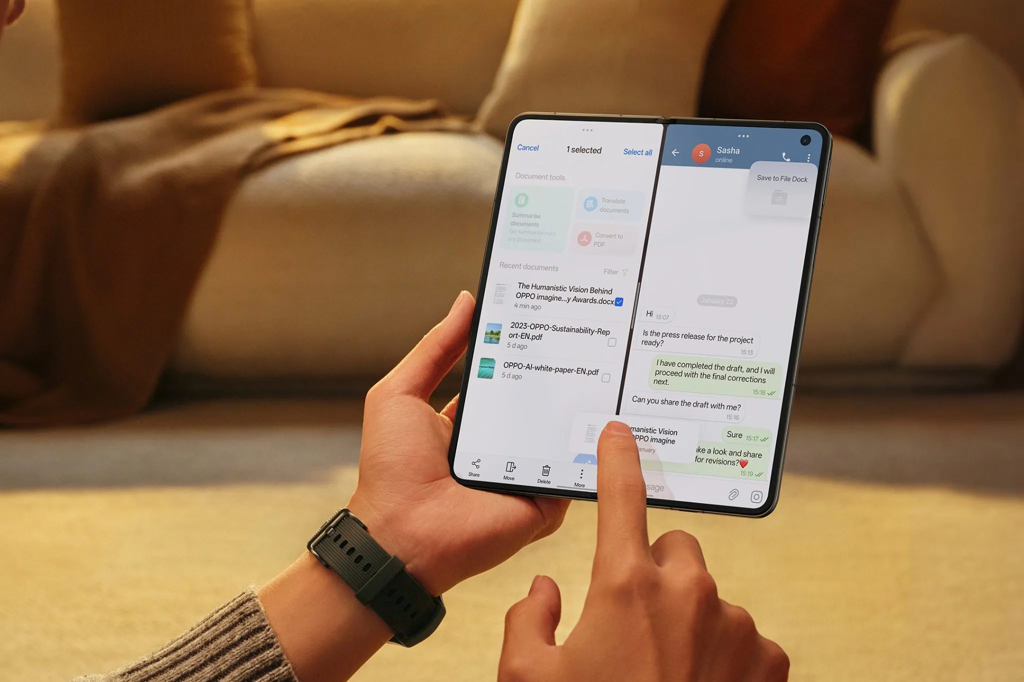 Foto de OPPO Find N5: Desbloquea el potencial de la productividad en movimiento