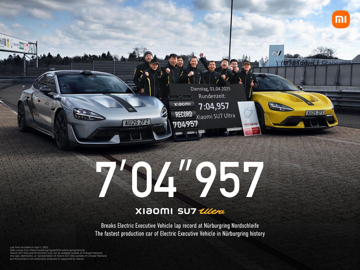 Foto de Xiaomi SU7 Ultra rompe récord para vehículos ejecutivos eléctricos en Nürburgring
