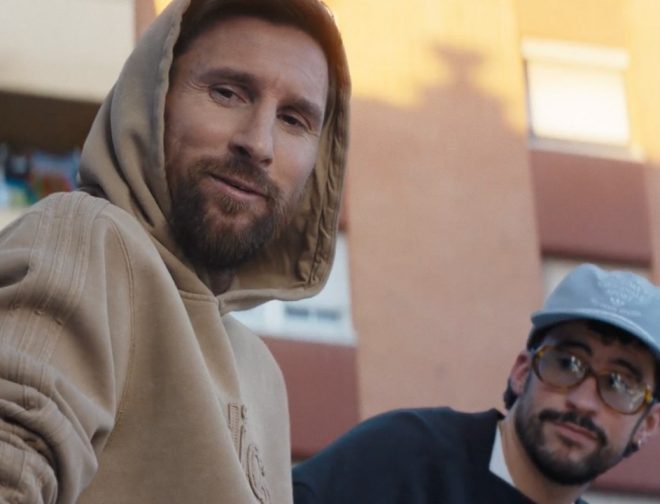 Fotos de Leyendas del Barrio es la campaña global de adidas para el Mundial 2026 con Lionel Messi, y Bad Bunny