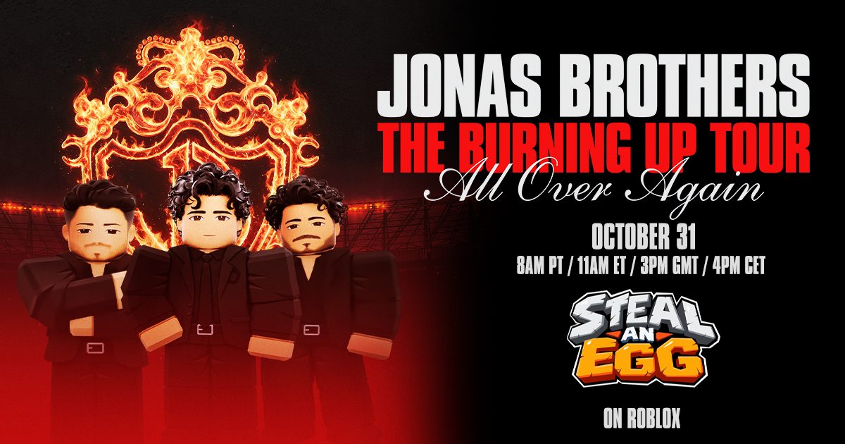Foto de Los Jonas Brothers toman “Steal an Egg” en Roblox para su concierto de Halloween
